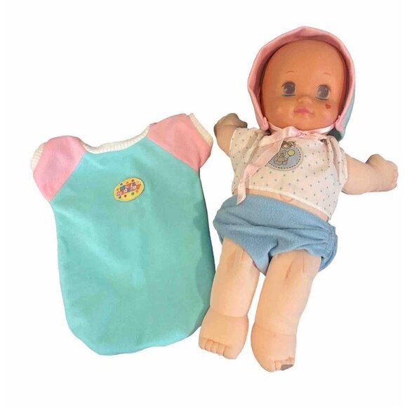 Vintage Mattel 1991 Magic Nursery Newborn Baby Doll and Pajamas and Bonnet - Picture 1 of 9